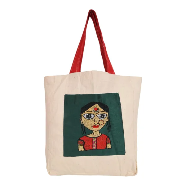 INDHA_Hand_Embroidered_Cotton_Tote_Bag_with_Embroidered_Motif_&_Block_Print_|_Eco-Friendly,_Artisanal,_Stylish,_Sustainable_Gift_&_Everyday_Travel_Bag|_Awesome_Carry_Bag