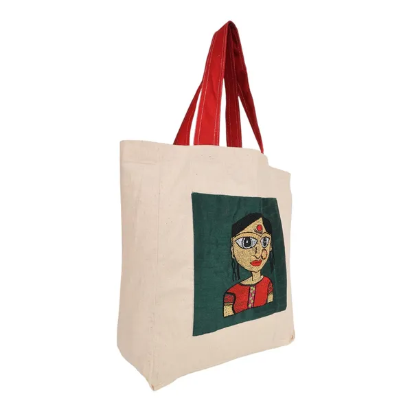 INDHA_Hand_Embroidered_Cotton_Tote_Bag_with_Embroidered_Motif_&_Block_Print_|_Eco-Friendly,_Artisanal,_Stylish,_Sustainable_Gift_&_Everyday_Travel_Bag|_Awesome_Carry_Bag