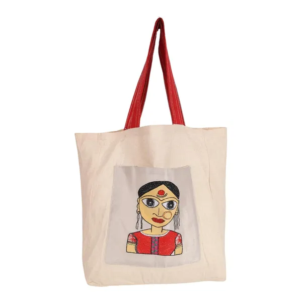 INDHA_Hand_Embroidered_Cotton_Tote_Bag_with_Embroidered_Motif_&_Block_Print_|_Eco-Friendly,_Artisanal,_Stylish,_Sustainable_Gift_&_Everyday_Travel_Bag|_Awesome_Carry_Bag