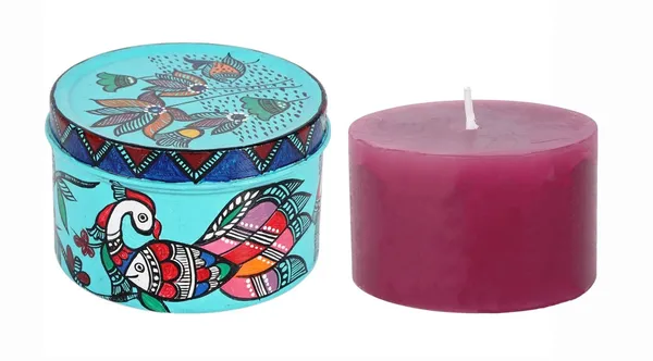 Indha_Fragrance_Candle_with_Artistic_Hand-Painted_Box_–_Sky_Blue_Majestic_Fish_&_Peacock,_Smokeless,_Scented,_Decorative,_Burns_up_to_8_Hour