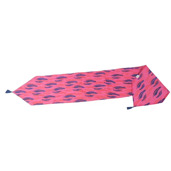 Indha_13.0_x_72_Inches_Table_Runner_for_Dining_Table_(Pink_Feather_Print_Cotton)