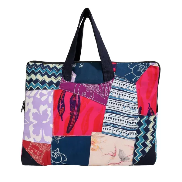 Indha_Multicolor_Upcycled_Cotton_Patchwork_Laptop_Sleeve_–_Hand_Embroidered_Motif,_Eco-Friendly_11"x14.5"_Padded_Bag_with_YKK_Zipper