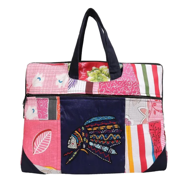Indha_Multicolor_Upcycled_Cotton_Patchwork_Laptop_Sleeve_–_Hand_Embroidered_Motif,_Eco-Friendly_11"x14.5"_Padded_Bag_with_YKK_Zipper