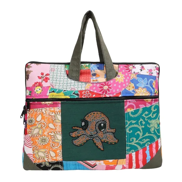 Indha_Multicolor_Upcycled_Cotton_Patchwork_Laptop_Sleeve_–_Hand_Embroidered_Motif,_Eco-Friendly_11"x14.5"_Padded_Bag_with_YKK_Zipper