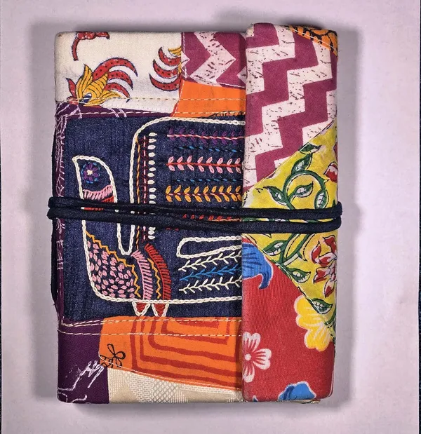 INDHA_Handcrafted_Peacock_Design_Diary_–_Hand-Embroidered_Cotton_Patchwork_Cover,_5x7_Inches,_Eco-Friendly_100_GSM_Recycled_Paper,_Luxurious_Gift_Journal_(Multicolour,_Peacock_4599)