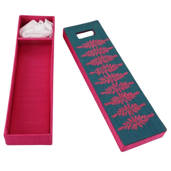 Indha_Handmade_Multi-Purpose_Storage_Box_–_Hand_Embroidered_Dupion_Silk_Jewellery,_Cosmetic_&_Tissue_Holder_|_Decorative_Knick-Knack_Organizer_|_30_x_8.7_cm