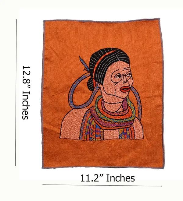 Indha_Santhal_Tribal_Woman_Hand_Embroidery_Panel_–_Folk_Art_on_Dupion_Silk_|_DIY_|_Home_Decor_|_Gift-Ready