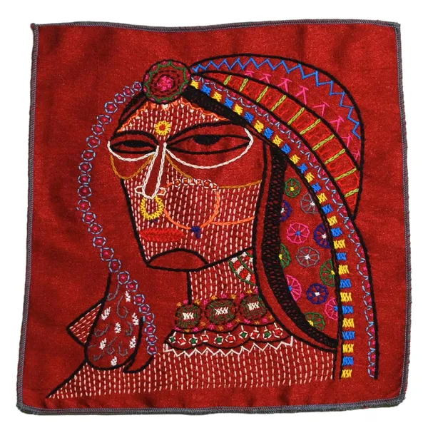 Indha_Queen_Motif_Embroidered_Art_–_Royal_Lady_on_Dupion_Silk_|_Handcrafted_Indian_Panel_for_DIY,_Decor_&_Gifting