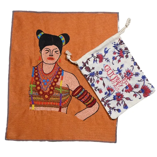 Indha_Tribal_Girl_Hand_Embroidery_Panel_–_Bold_Folk_Motif_on_Dupion_Silk_|_DIY_Decor_|_Artisan_Gift