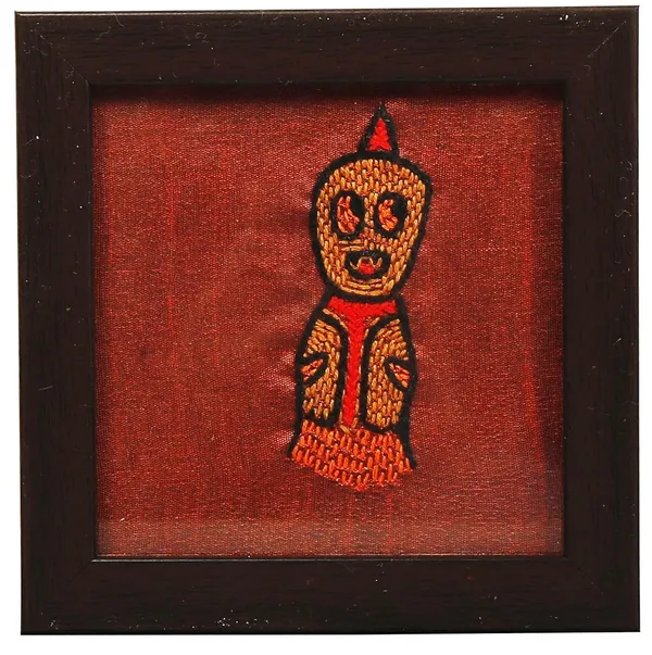 Indha_Hand_Embroidered_Glass_Coasters_–_Set_of_2_Handmade_Decorative_Drink_Coasters_for_Coffee_Table,_Dining,_and_Gifting_(Rust_Dupion_Doodle)