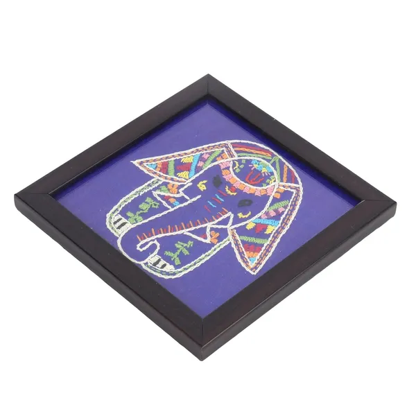 Indha_Hand_Embroidered_Glass_Coasters_–_Set_of_2_Handmade_Decorative_Drink_Coasters_for_Coffee_Table,_Dining,_and_Gifting_(Blue_Dupion_Elephant)
