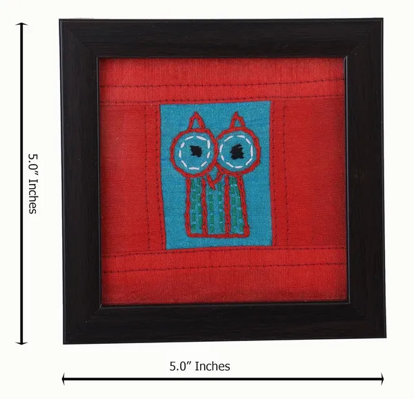 Indha_Hand_Embroidered_Glass_Coasters_–_Set_of_2_Handmade_Decorative_Drink_Coasters_for_Coffee_Table,_Dining,_and_Gifting_(Red_&_Sky_Blue_Owl)