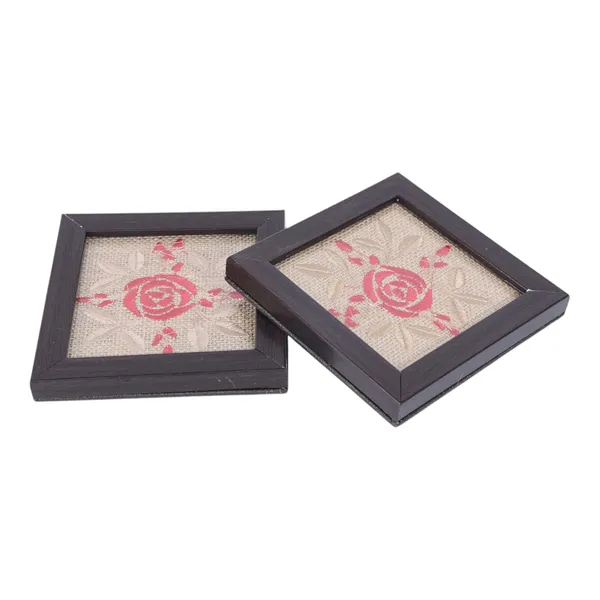 Indha_Hand_Embroidered_Glass_Coasters_–_Set_of_2_Handmade_Decorative_Drink_Coasters_for_Coffee_Table,_Dining,_and_Gifting_(Natural_Jute_Rose)