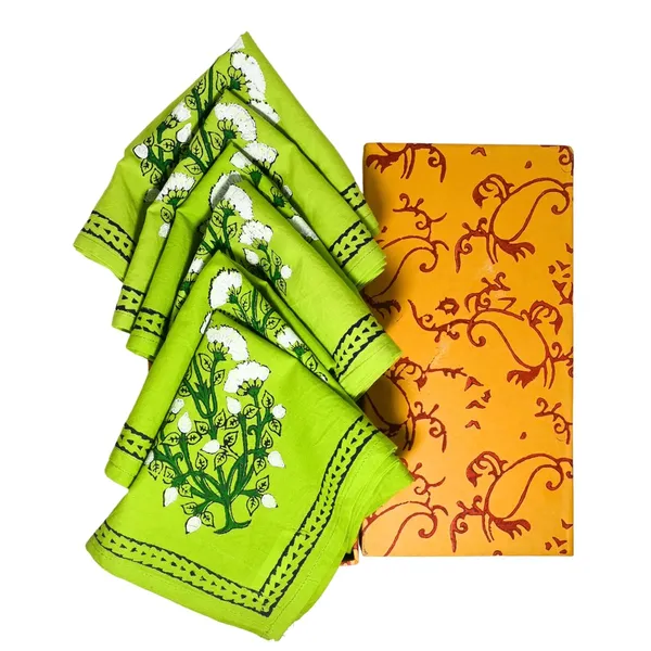 Indha_Hand_Block_Printed_White_Cotton_Napkin_Set_(Pack_of_6)_for_Home_&_Office_Celebrations_(Green-CNFBPG)