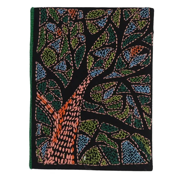 Black_Handcrafted_Recycled_Paper_Diary_Tree_Embroidery