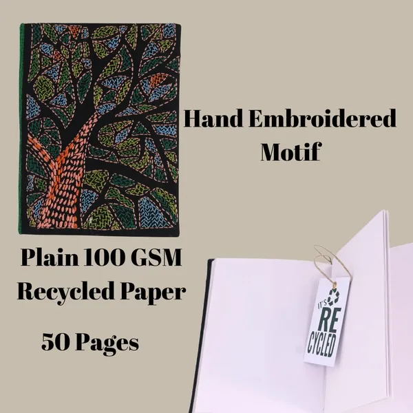 Black_Handcrafted_Recycled_Paper_Diary_Tree_Embroidery