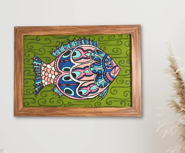 Green_Hand-Painted_Upcycled_Computer_Tablet_Wall_Painting