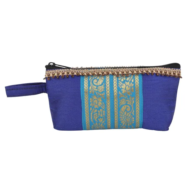 Indha_Hand_Block_Printed_Cotton_Utility_Pouch_|_Eco-Friendly_&_Upcycled_|_Handmade_Multipurpose_Travel_Pouch_for_Daily_Use_&_Storage_|_Artisan_Block_Print_Pouch_(Blue_Dupion_-UPBBFL)