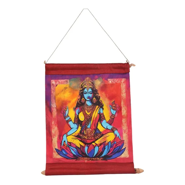 Multicolour_Hand-Painted_Laxmi_And_Ganesh_Scroll