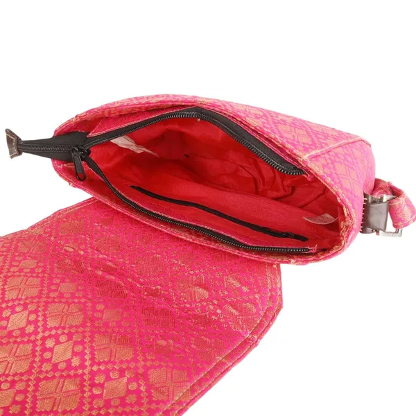 Indha_Brocade_Box-Shape_Sling_Bag_for_Women_�_Exquisite_Pink_Silk_Brocade_|_Lightweight_Crossbody_Purse_|_Handmade_in_India_|_Festive_&_Daily_Use_Handbag_|_Empowering_Women_Artisans