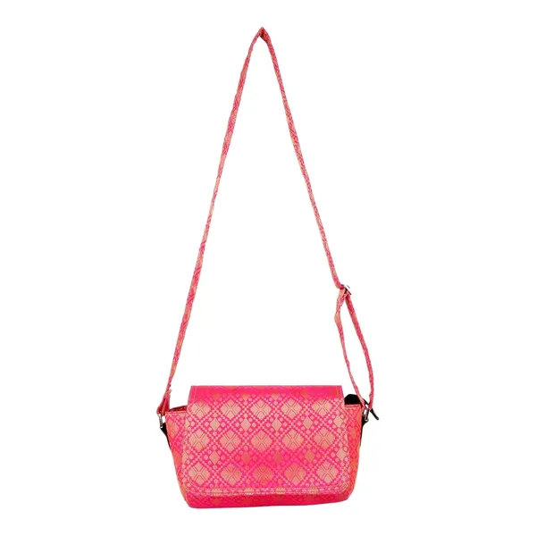 Indha_Brocade_Box-Shape_Sling_Bag_for_Women_�_Exquisite_Pink_Silk_Brocade_|_Lightweight_Crossbody_Purse_|_Handmade_in_India_|_Festive_&_Daily_Use_Handbag_|_Empowering_Women_Artisans