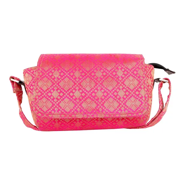 Indha_Brocade_Box-Shape_Sling_Bag_for_Women_�_Exquisite_Pink_Silk_Brocade_|_Lightweight_Crossbody_Purse_|_Handmade_in_India_|_Festive_&_Daily_Use_Handbag_|_Empowering_Women_Artisans