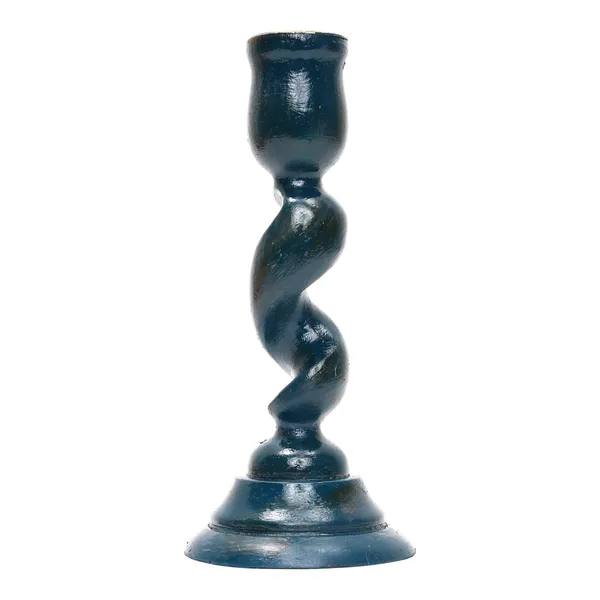 Indha_Hand-Painted_Wooden_Candle_Stand_|_Antique_Vintage_Spiral_Design_|_Taper_Candle_Holder_for_Home_Table_D�cor_|_Handmade_Wooden_Showpiece_|_5.5_Inch_|_Gift_for_Festivals_&_Housewarming