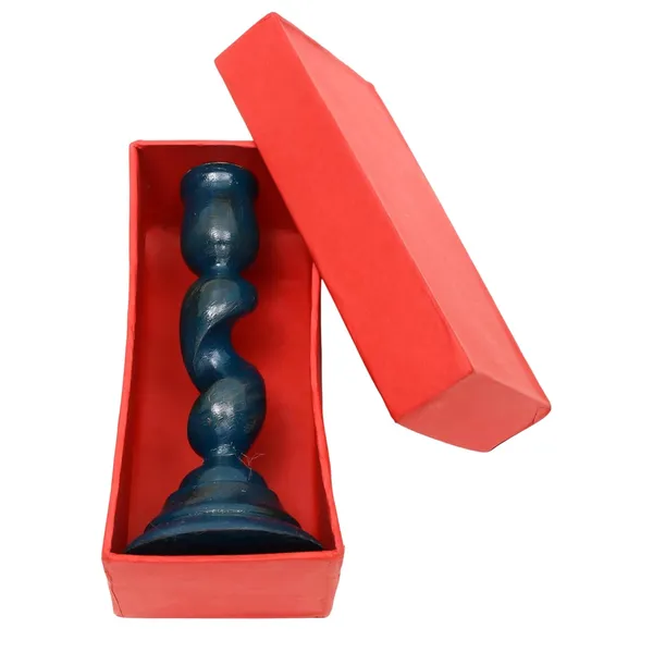 Indha_Hand-Painted_Wooden_Candle_Stand_|_Antique_Vintage_Spiral_Design_|_Taper_Candle_Holder_for_Home_Table_D�cor_|_Handmade_Wooden_Showpiece_|_5.5_Inch_|_Gift_for_Festivals_&_Housewarming