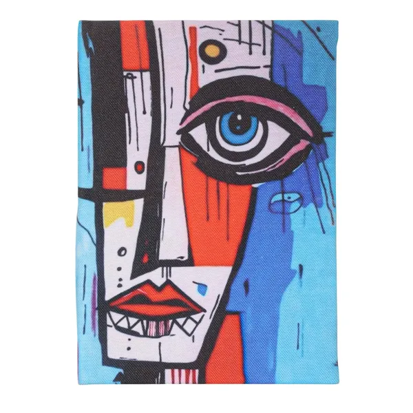 INDHA_Handmade_Recycled_Paper_Diary_|_Abstract_Art_Face_Illustration_|_Eco-Friendly_Canvas_Cover_Journal_|_5_x_7.5_Inches_|_50_Sheets_|_Unruled_Sustainable_Notebook_for_Writing_&_Sketching