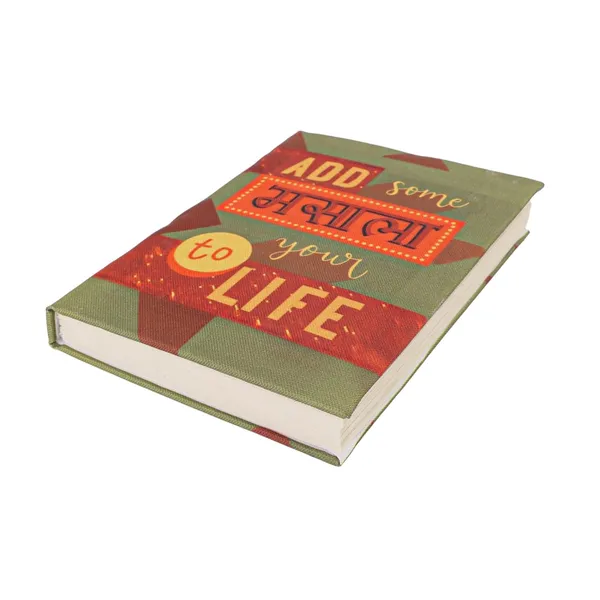 INDHA_Handmade_Recycled_Paper_Diary_|_�Add_Some_Masala_to_Your_Life�_Fun_Typographic_Canvas_Notebook_|_Eco-Friendly_Unruled_Journal_|_5_x_7.5_Inches_|_50_Sheets_|_Quirky_Gift_for_Friends_&_Students
