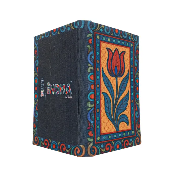 INDHA_Handmade_Recycled_Paper_Diary_|_Tulip_Folk_Art_Illustration_|_Eco-Friendly_Canvas_Cover_Notebook_|_5_x_7.5_Inch_Unruled_Journal_|_50_Sheets_|_Sustainable_Gift_for_Stationery_Lovers