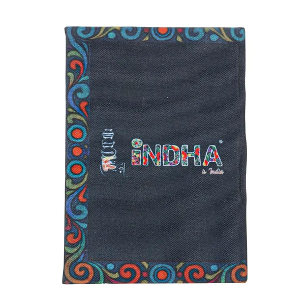 INDHA_Handmade_Recycled_Paper_Diary_|_Tulip_Folk_Art_Illustration_|_Eco-Friendly_Canvas_Cover_Notebook_|_5_x_7.5_Inch_Unruled_Journal_|_50_Sheets_|_Sustainable_Gift_for_Stationery_Lovers