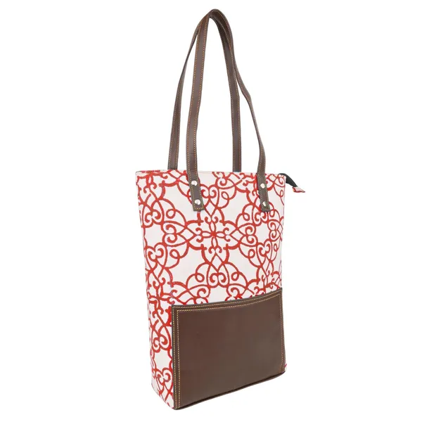 Indha_Handmade_Canvas_Tote_Bag_for_Women_|_Red_Motif_Hand_Block_Print_with_Brown_Vegan_Leather_Patch_|_Spacious_Everyday_Shoulder_Bag_|_Work,_College_&_Shopping_Tote