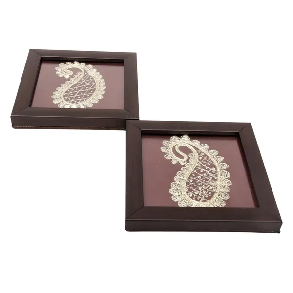 Indha_Hand-Embroidered_Ambiya_(Paisley)_Coasters_�_Set_of_2_|_Silver_Thread_Embroidery_on_Silk_|_Wooden_Frame_with_Glass_Top_&_Vegan_Leather_Back_|_Handmade_Gift_for_Home_&_Office_|_Made_in_India