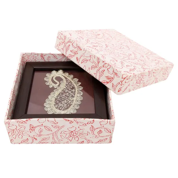 Indha_Hand-Embroidered_Ambiya_(Paisley)_Coasters_�_Set_of_2_|_Silver_Thread_Embroidery_on_Silk_|_Wooden_Frame_with_Glass_Top_&_Vegan_Leather_Back_|_Handmade_Gift_for_Home_&_Office_|_Made_in_India