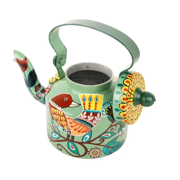 INDHA_Hand-Painted_Aluminum_Decorative_Kettle_Sparrow_on_Branch_Artwork_|_Nature-Inspired_Bird_Design_|_1-Litre_|_Home_Decor,_Tea_Serving_&_Gifting
