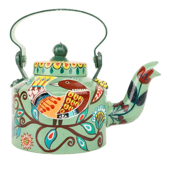 INDHA_Hand-Painted_Aluminum_Decorative_Kettle_Sparrow_on_Branch_Artwork_|_Nature-Inspired_Bird_Design_|_1-Litre_|_Home_Decor,_Tea_Serving_&_Gifting