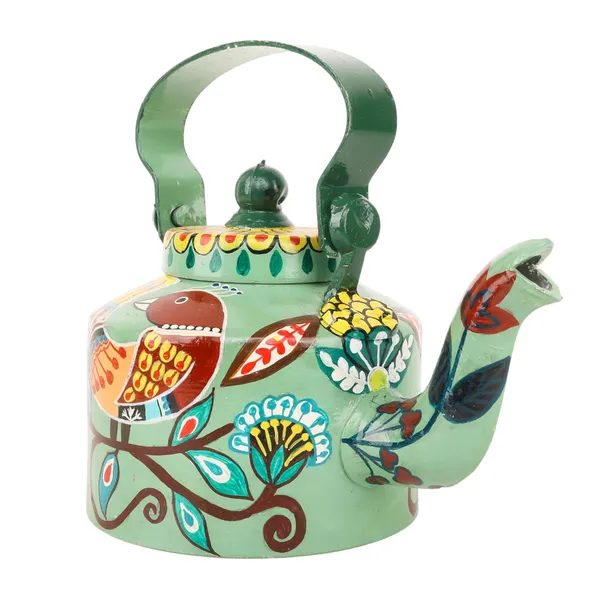 INDHA_Hand-Painted_Aluminum_Decorative_Kettle_Sparrow_on_Branch_Artwork_|_Nature-Inspired_Bird_Design_|_1-Litre_|_Home_Decor,_Tea_Serving_&_Gifting