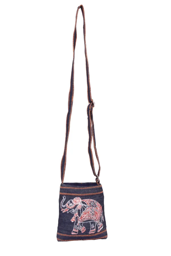 INDHA_Denim_Sling_Bag_for_Women_Elephant_Print_|_Hand_Block_Printed_Crossbody_Bag_|_Stylish_Small_Shoulder_Bag_for_Girls_&_Women_|_Daily_Use_College_Sling_Bag_–_Navy_Blue