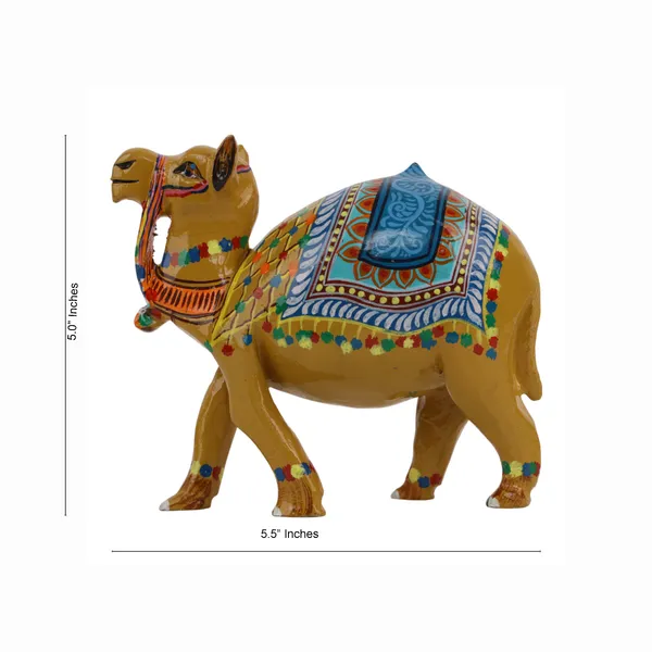 INDHA_Desert_Camel_Hand-Painted_Wooden_Table_Décor_|_Indian_Heritage_Rajasthani_Folk_Art_|_Handcrafted_Decorative_Showpiece_for_Home,_Office_&_Gifting