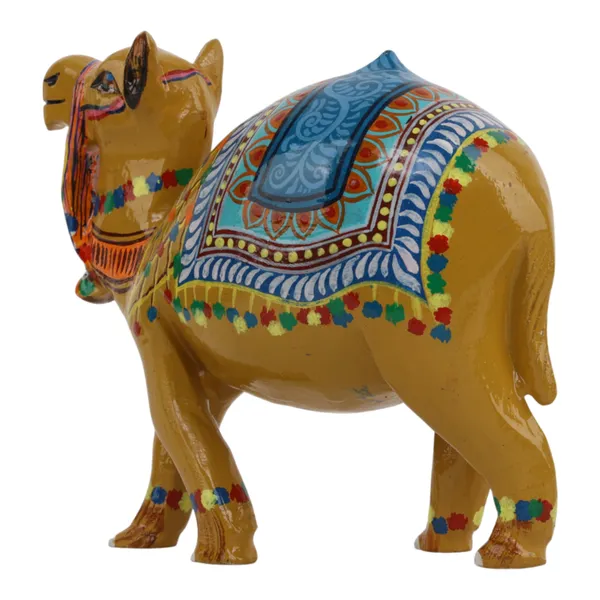 INDHA_Desert_Camel_Hand-Painted_Wooden_Table_Décor_|_Indian_Heritage_Rajasthani_Folk_Art_|_Handcrafted_Decorative_Showpiece_for_Home,_Office_&_Gifting