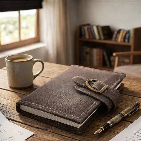 INDHA_Executive_Diary_–_Agri-Waste_Paper_Edition_(Earth_Brown)_|_110_GSM_Sustainable_Pages_|_Handcrafted_Canvas_Cover_|_5_x_7.5_Inch_Premium_Office_&_Corporate_Gift_Journal