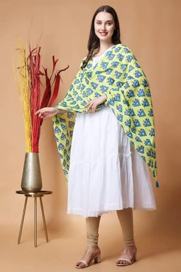 INDHA_Hand_Block_Printed_Green_Stole_|_Hand_Block_Printed_Blue_Temple_Design_Motif_|_Hand_Block_Printed_Stole_|_Stoles_For_Women_|_Ethnic_Stoles_|_Gifting_|_Fashion_Wear_|_Indo_Western_Stole_|_Fashion_Accessory