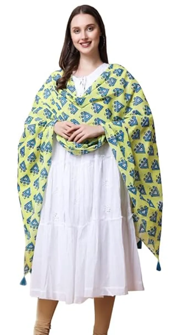 INDHA_Hand_Block_Printed_Green_Stole_|_Hand_Block_Printed_Blue_Temple_Design_Motif_|_Hand_Block_Printed_Stole_|_Stoles_For_Women_|_Ethnic_Stoles_|_Gifting_|_Fashion_Wear_|_Indo_Western_Stole_|_Fashion_Accessory