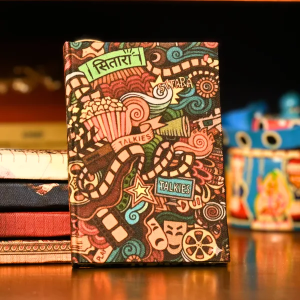 INDHA_Hand-Crafted_Diary_–_5x7_Inches,_Sitar_Talkes_Design,_Eco-Friendly_100_GSM_Recycled_Paper,_Elegant_Gift_Choice