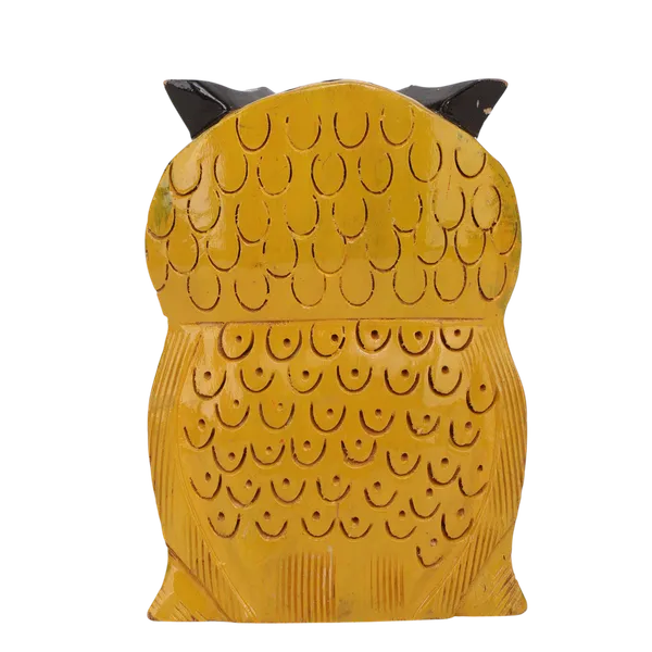 INDHA_Hand-Painted_Owl_|_Hand_Carved_Pine_Wood_|_Good_Luck_Gift_|_Festive_Gift_(5_Inch)