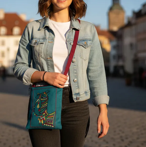 INDHA_Handcrafted_Sling_Bag_for_Women_|_Camel_Embroidered_Crossbody_Bag_|_Eco-Friendly_&_Sustainable_|_Teal_Green_Dupion_Silk_Sling_Bag_|_Small_Shoulder_Bag_for_Girls_&_Travel
