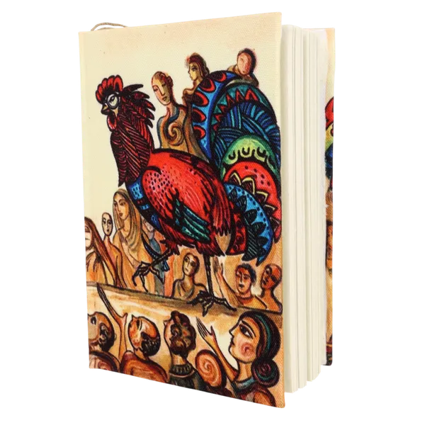 INDHA_Handmade_Diary_5x7_Inches_|_100_GSM_Recycled_Paper_Notebook_|_Eco-Friendly_Journal_for_Writing_&_Gifting_|_Traditional_Bird_Fight_Design