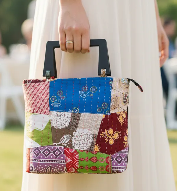INDHA_Handmade_Woven_Fabric_Handbag_with_Wooden_Handles_|_Stylish_Women_Tote_Bag_|_Ethnic_Designer_Carry_Bag_|_Eco-Friendly_Handcrafted_Bag_for_Daily_Use_&_Gifting_(Multicolour_Patchwork)