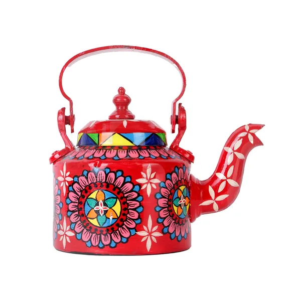 INDHA_Handpainted_Aluminium_Decorative_Kettle_1L_|_Multicolour_Ethnic_Tabletop_Décor_|_Travel_Gift_for_Friends_Going_Abroad_&_Relatives
